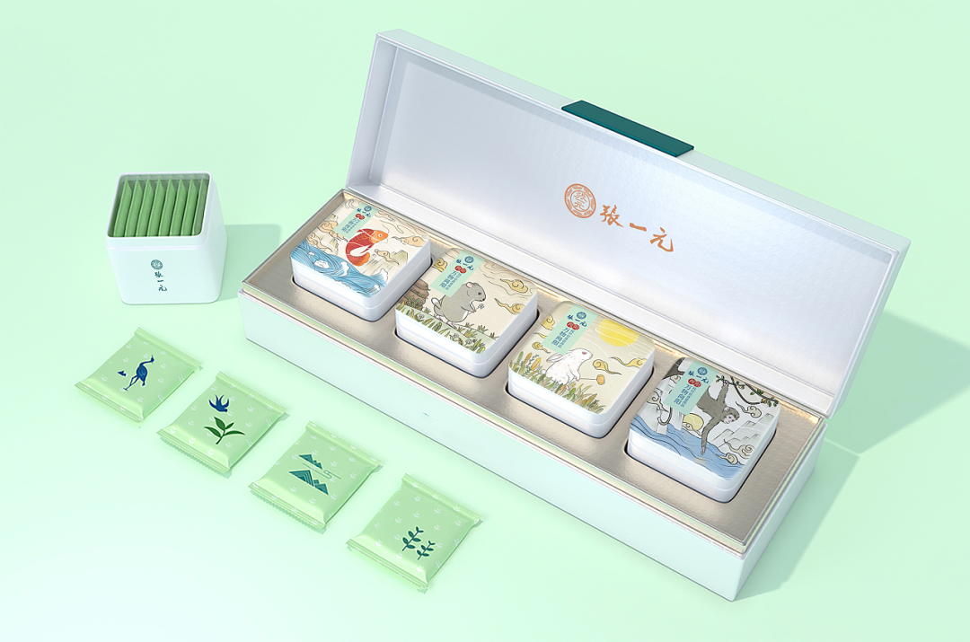 这样的插画风茶叶包装设计，让你“品”出精致感