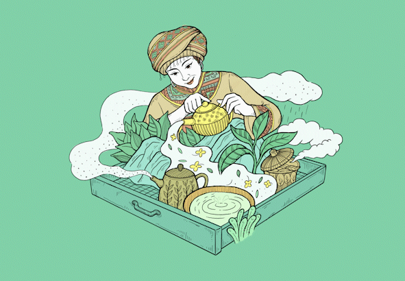这样的插画风茶叶包装设计，让你“品”出精致感